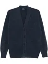 Barba Napoli Virgin Wool Cardigan In 蓝色