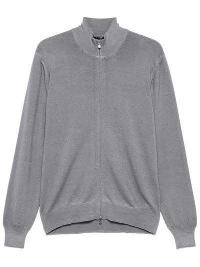 Barba Napoli Zip-fastening Sweater In Gray