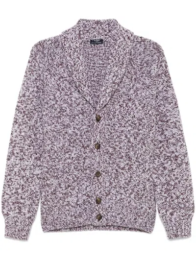 Barba Virgin Wool Cardigan In Purple