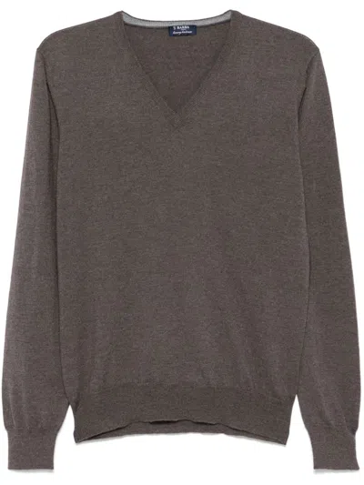 Barba Napoli Virgin Wool Sweater In Brown