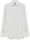 Barba Napoli Barba Brown And White Striped Shirt In Grey