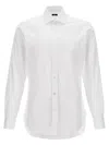 Barba Napoli Tailored Cotton Shirt Buttoned Cuffs In White