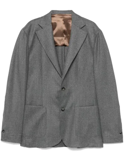 Barba Napoli Wool Blazer In Grey