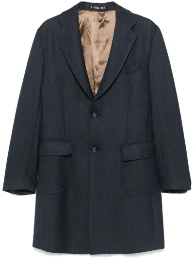 Barba Napoli Wool Coat In Blue