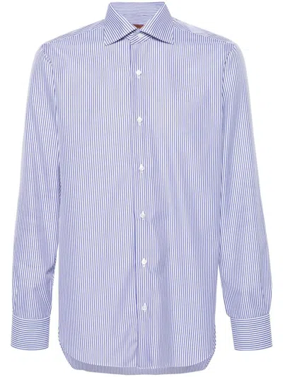 Barba Napoli Barba Camicia Di Cotone A Righe In Black