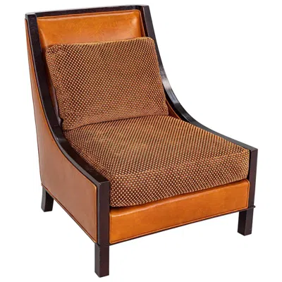 Pre-owned Barbara Barry 2010s  For Baker Slipper / Lounge Chair In Cognac Leather In Brown