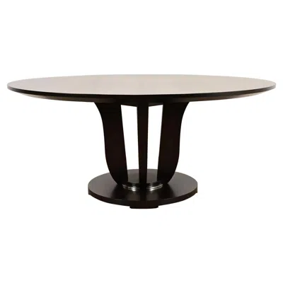 Pre-owned Barbara Barry For Baker Furniture Modern Art Deco Mahogany Pedestal Dining Table In Brown