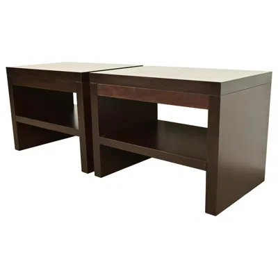 Pre-owned Barbara Barry For Baker Furniture Modern Dark Mahogany Nightstands, Refinished In Brown