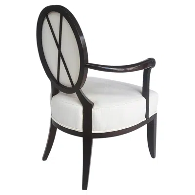 Pre-owned Barbara Barry For Baker Furniture Oval X-back Club Chair In Brown