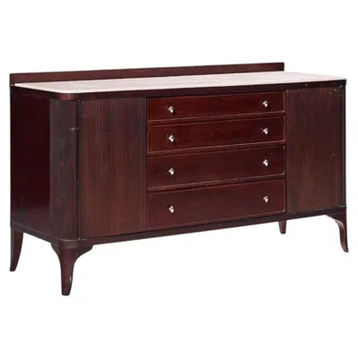 Pre-owned Barbara Barry For Baker Furniture Stone And Mahogany Credenza In Brown