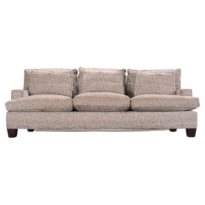 Pre-owned Barbara Barry For Baker Loose Back Sofa In Taupe Upholstery In Brown