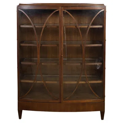 Pre-owned Barbara Barry For Henredon Vitrine Cabinet With Glass Doors And Shelves In Brown