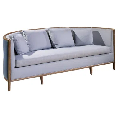 Pre-owned Barbara Barry For Mcguire Rattan Fretwork Sofa In Gray