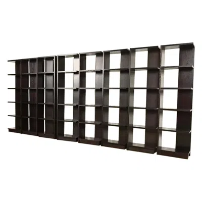 Pre-owned Barbara Barry Modern Art Deco Dark Oak Modular Étagères Or Bookcases, Set Of Eight In Brown