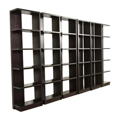 Pre-owned Barbara Barry Modern Art Deco Dark Oak Modular Étagères Or Bookcases, Set Of Six In Brown