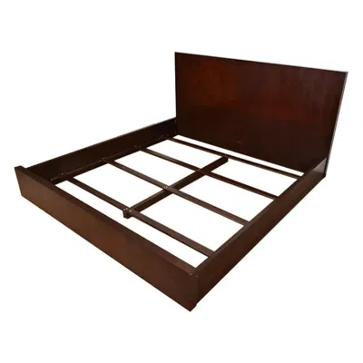 Pre-owned Barbara Barry Modern Art Deco Mahogany King Size Bed In Brown