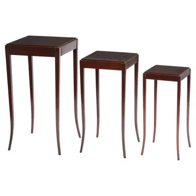 Pre-owned Barbara Barry Set Of Nesting Tables, By  For Baker In Brown