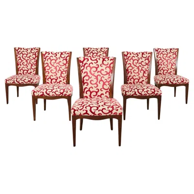 Pre-owned Barbara Barry Set Of Six  Baker Mahogany Dining Chairs In Brown