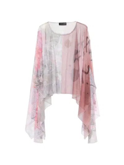 Barbara Bologna Abstract-print Asymmetric Top In Pink