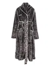 Barbara Bologna Faux-fur Belted Coat In Gray