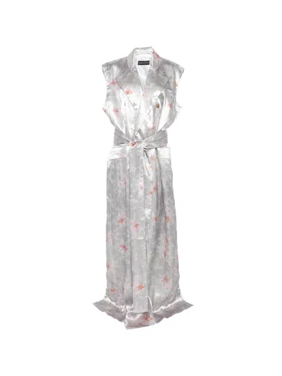 Barbara Bologna Floral Pattern Coat In Gray