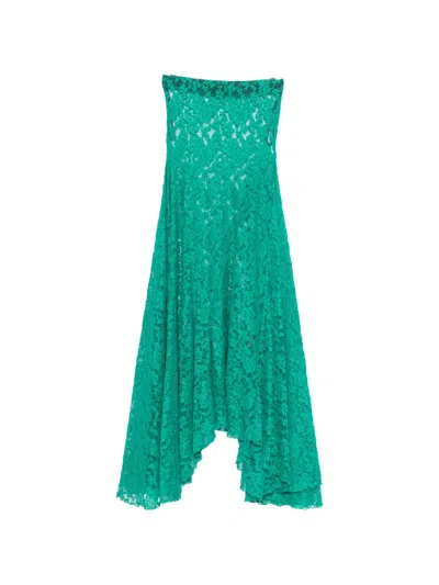 Barbara Bologna Floral-lace Asymmetric Skirt In Green