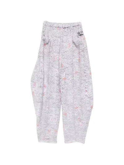 Barbara Bologna Floral-lace Trousers In Gray