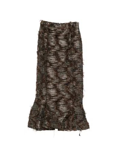 Barbara Bologna Frayed Maxi Skirt In Black