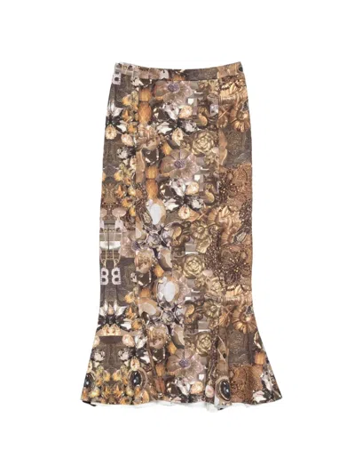 Barbara Bologna Jewel-print Maxi Skirt In 옐로