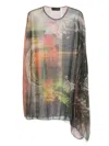 Barbara Bologna Printed Cape In Green