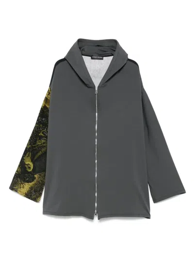 Barbara Bologna Printed Hoodie In Grey