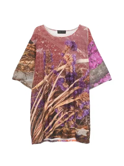 Barbara Bologna Printed Perforated T-shirt In Multi