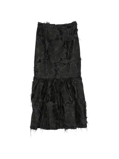 Barbara Bologna Revolution Fringed Midi Skirt In Black