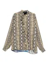 Barbara Bologna Snake-pattern Ruffle-trim Shirt In Multi