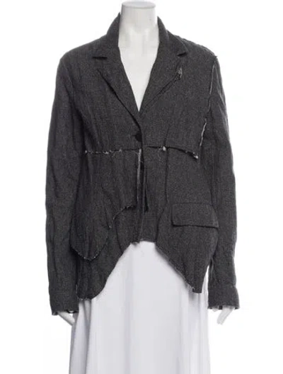 Pre-owned Barbara Bologna Tweed Pattern Blazer In Blue