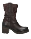 Barbara Brera Woman Ankle Boots Dark Brown Size 8 Leather In Brown