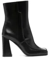Barbara Bui 95mm Square-toe Leather Ankle Boots In Black