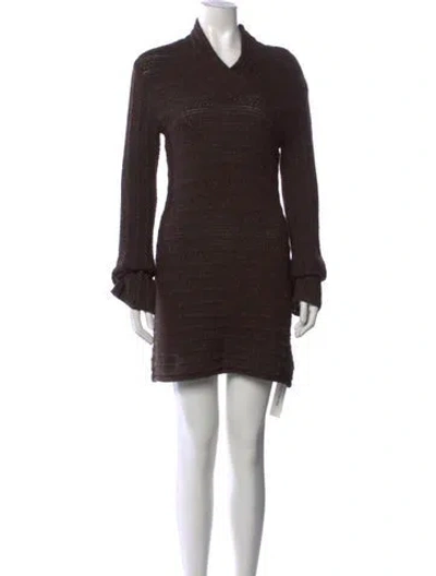 Pre-owned Barbara Bui Alpaca V-neck Sweater In Brown