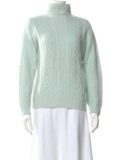 Pre-owned Barbara Bui Angora Turtleneck Sweater In Blue