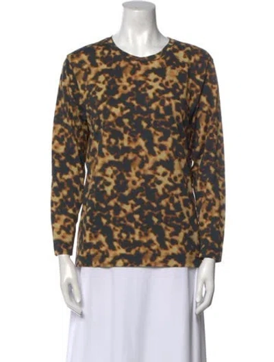Pre-owned Barbara Bui Animal Print Crew Neck Blouse In Black