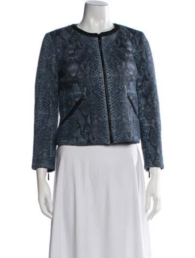 Pre-owned Barbara Bui Animal Print Jacket In Blue
