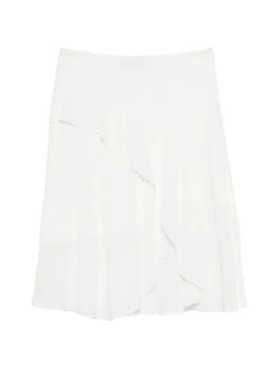 Barbara Bui Asymmetric Button Mini Skirt In White