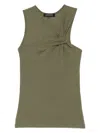 Barbara Bui Asymmetric Draped-detail Tank Top In Green