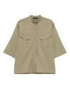Barbara Bui Band-collar Shirt In Gray