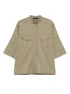 Barbara Bui Band-collar Shirt In Green