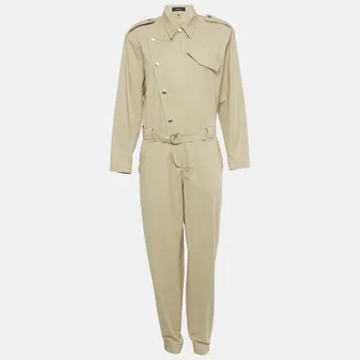 Barbara Bui Beige Cotton Belted Jumpsuit In Neutral