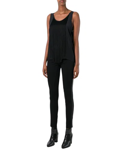 BARBARA BUI BLACK SILK FRINGE TOP