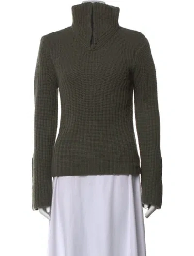 Pre-owned Barbara Bui Cashmere Turtleneck Sweater In Green