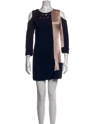 Pre-owned Barbara Bui Colorblock Pattern Mini Dress In Black