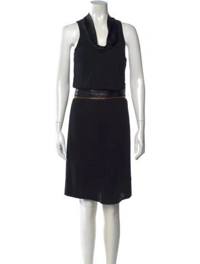 Pre-owned Barbara Bui Cowl Neck Knee-length Dress In Black